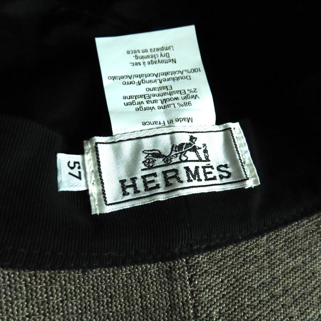 Hermes H Embroidered Bucket Hat Brown 57 — view 6