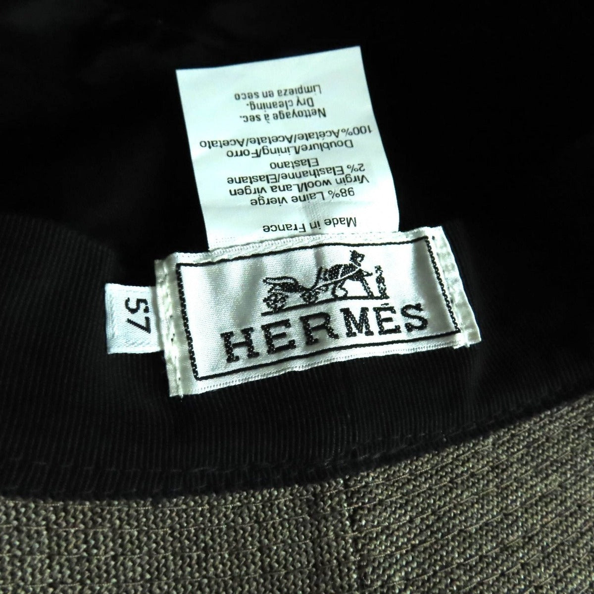 Hermes H Embroidered Bucket Hat Brown 57 — view 6