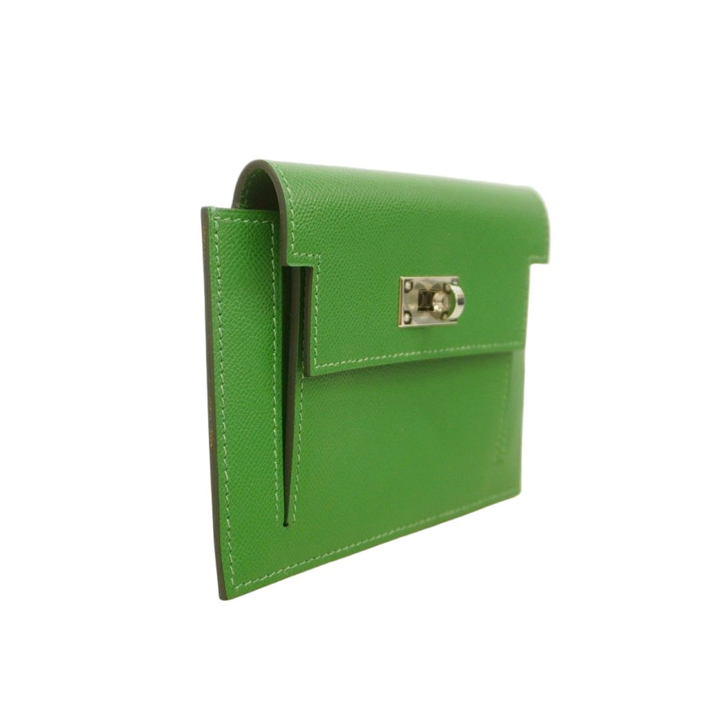 Hermes Coin Case Kelly Pocket Compact Madame Bamboo Silver — view 2