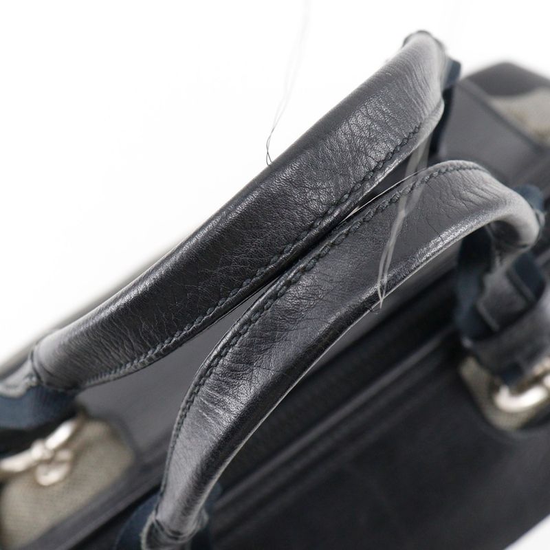 Bottega Veneta Canvas And Leather Gray Black Tote Bag — view 5