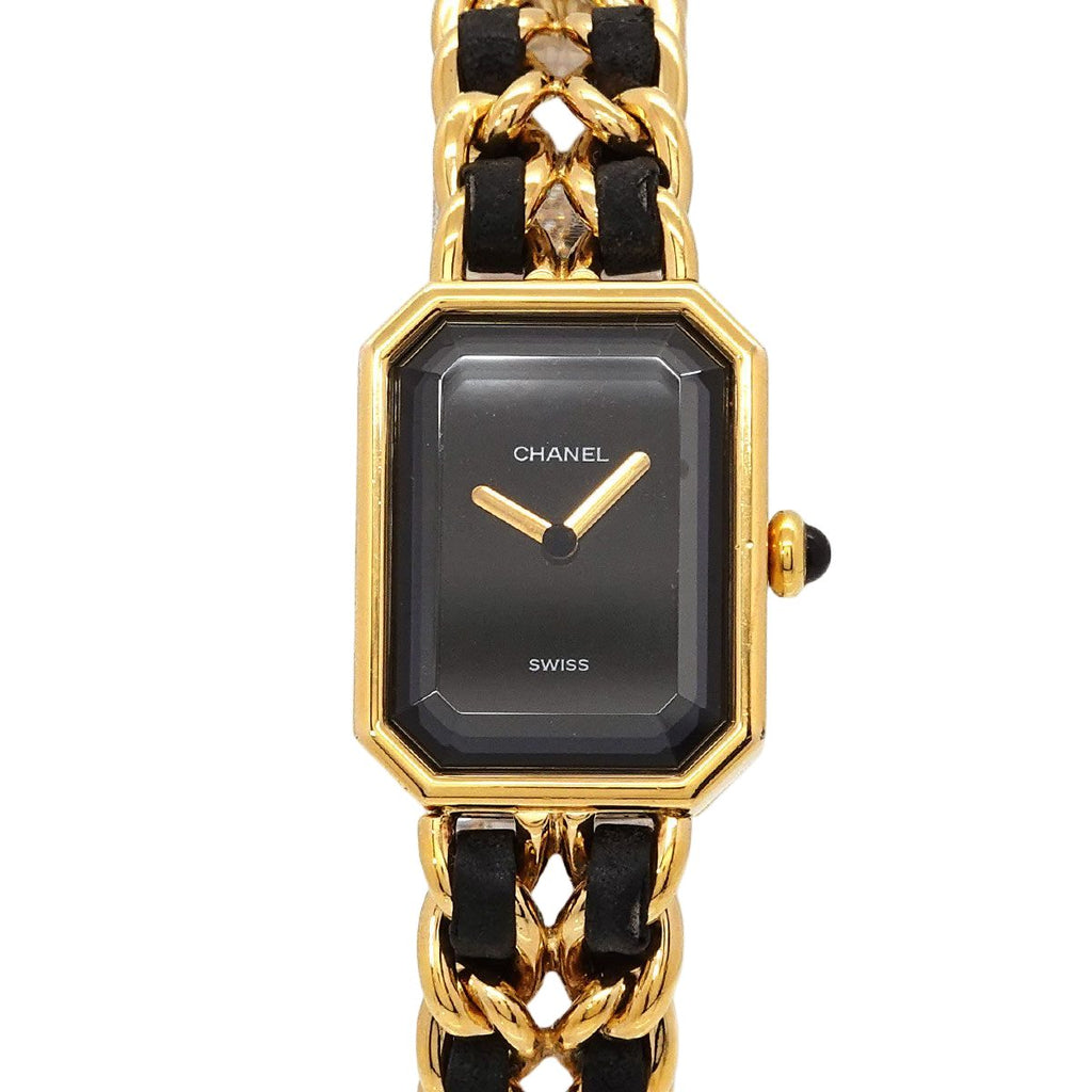 Chanel Premiere M Vintage Watch Black Gold
