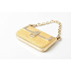 Fendi Key Holder Bag Charm Mamma Bucket Motif Metallic Yellow Gold Metal — view 2