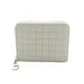 Celine Compact Zip Wallet Mini Zip Around Coin Purse Quilted Gray