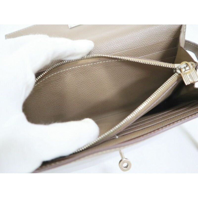 Hermes Kelly Wallet Top Silver Epsom — view 6