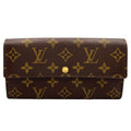 Louis Vuitton Pochette Porte Monet Cles Monogram Leather Brown Bifold Wallet