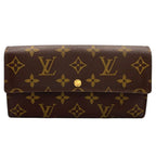 Louis Vuitton Pochette Porte Monet Cles Monogram Leather Brown Bifold Wallet