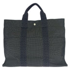 Hermes Her Line MM Gray Silver Canvas Tote