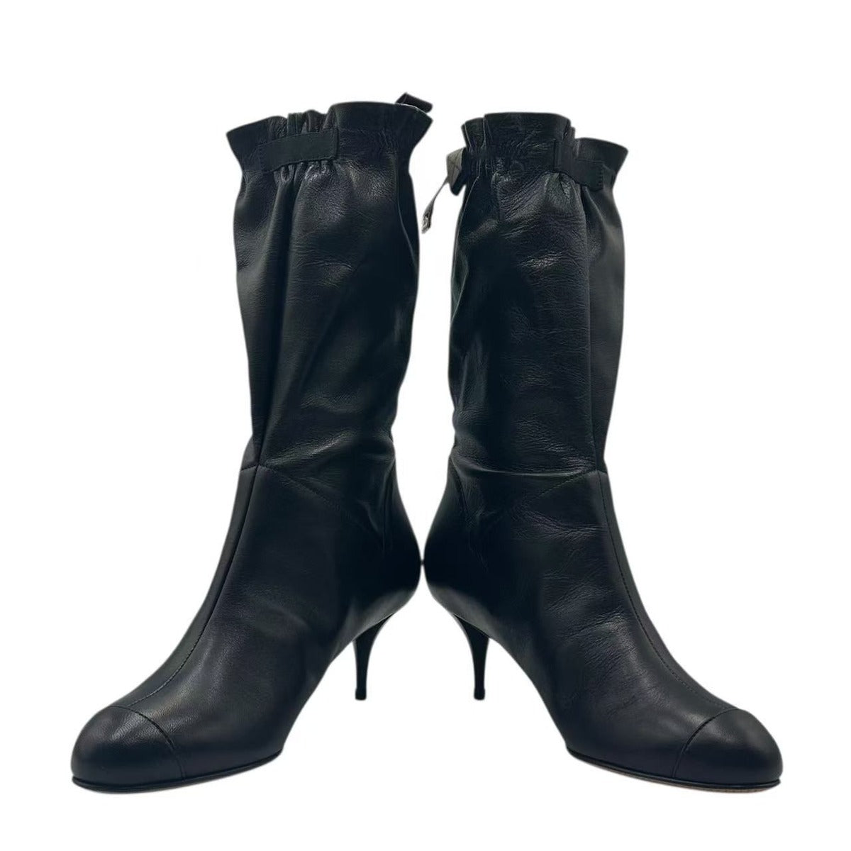 Chanel Short Boots CC Logo Leather Black — view 4