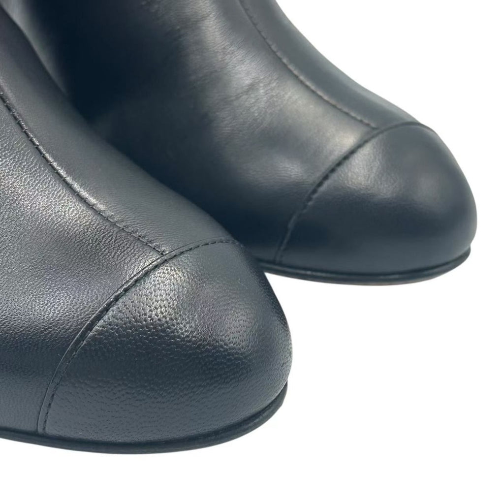 Chanel Short Boots CC Logo Leather Black — view 5