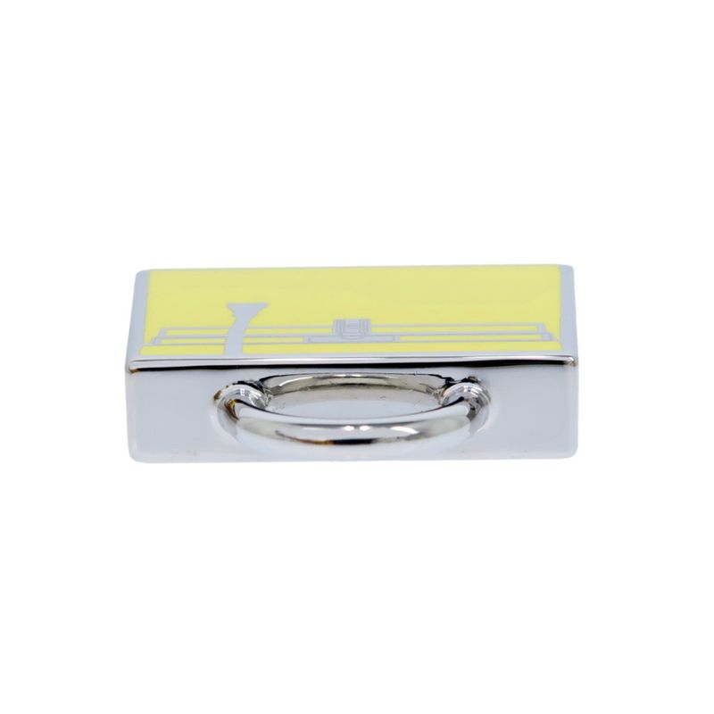 Hermes Curiosity Kelly Charm Yellow Silver Pendant Top Accessories — view 5