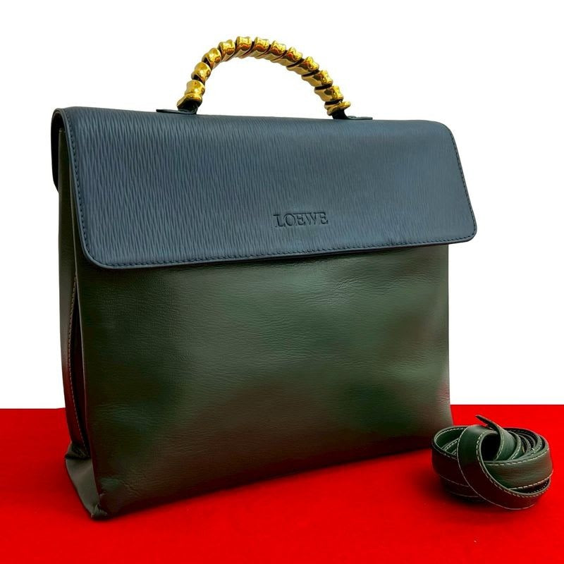 Loewe Vintage Velasquez Twist Handle Leather 2-Way Shoulder Bag