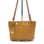 Chanel Lambskin Bicolor Quilted Chain Shoulder Bag Yellow Purse
