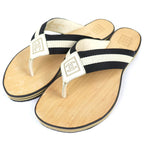 Chanel Entre Doigts CC Logo Wood Thong Sandals Beach Beige