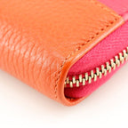 Gucci Round Zipper Bamboo Tassel Bicolor Calf Pink Orange Long — view 5
