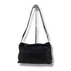 Bottega Veneta Intrecciato Leather Shoulder Bag Black Hobo — view 3