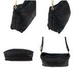 Bottega Veneta Intrecciato Leather Shoulder Bag Black Hobo — view 4