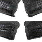Bottega Veneta Intrecciato Leather Shoulder Bag Black Hobo — view 6