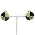 Chanel Coco Mark Bicolor Plastic Gold Plated Black White 02 a 6.9