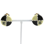 Chanel Coco Mark Bicolor Plastic Gold Plated Black White 02 a 6.9