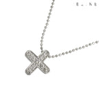 Celine Cross Diamond Necklace 42 18k WG White Gold