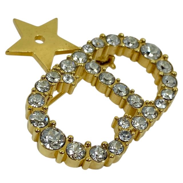 Dior Clair D Lune Brooch Pin Star CD Logo Accessories Rhinestone — view 4