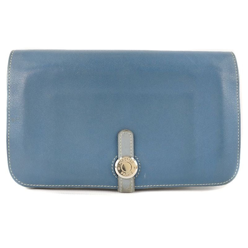 Hermes Dogon Calf Blue R Long Wallet
