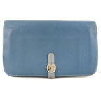 Hermes Dogon Calf Blue R Long Wallet