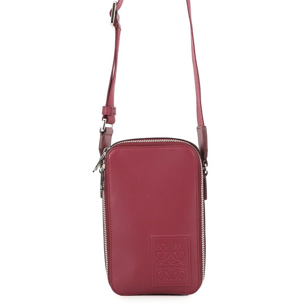 Loewe Shoulder Bag Vertical Crossbody Pocket Anagram Satin Calf Leather