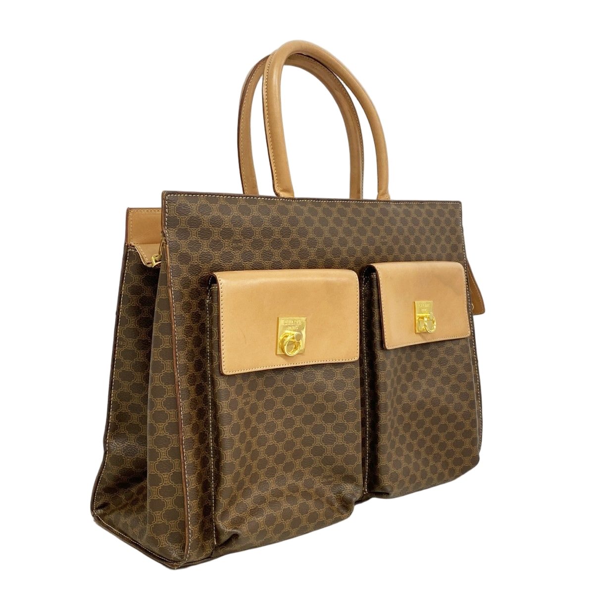 Celine Tote Macadam Brown Gold — view 2