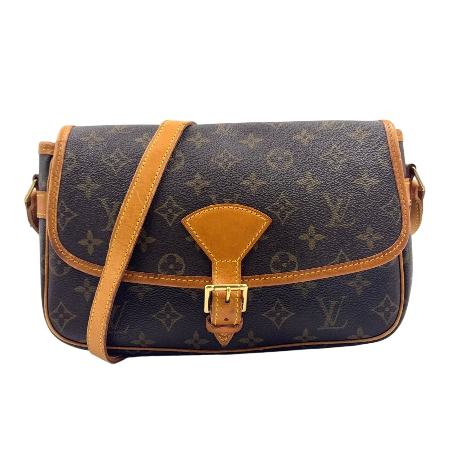 Louis Vuitton New Sologne Monogram Leather Brown Shoulder Bag Gold