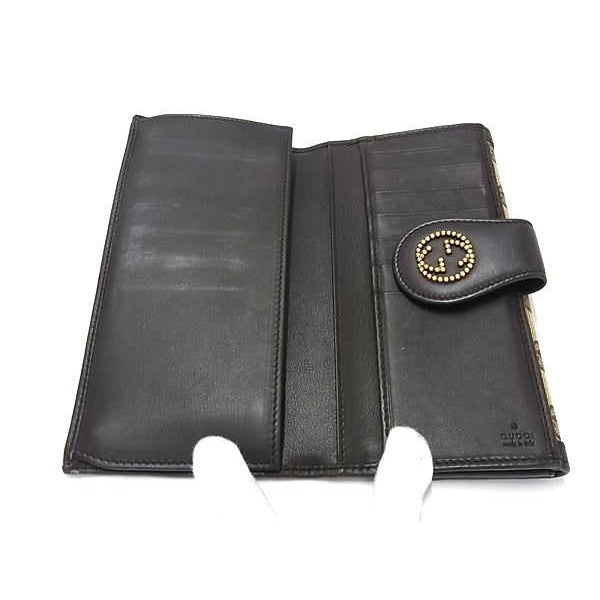 Gucci Long Wallet Interlocking G Brown GG Canvas Leather W Hook — view 4