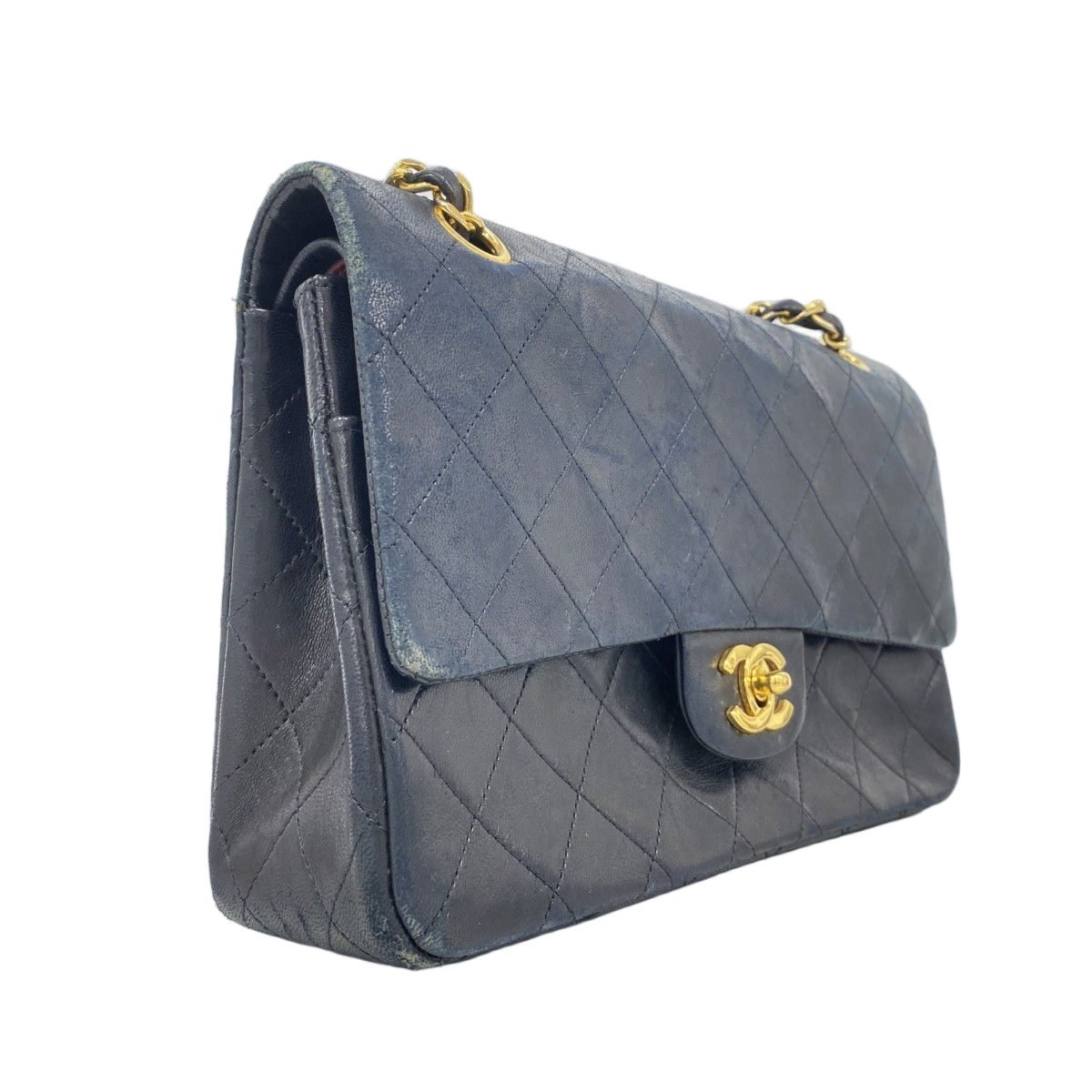 Chanel Shoulder Bag Quilted Lambskin Black Gold — view 2