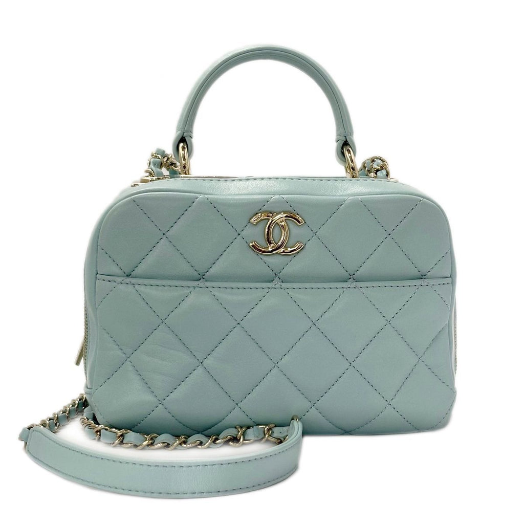 Chanel Quilted Chain Shoulder Bag Lambskin Trendy CC Mizuiro Champagne Gold