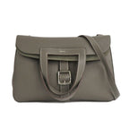 Hermes Halzan 31 Taurillon Clemence Etain Silver Hardware R 2014 Gray