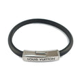 Louis Vuitton Bracelet Clip It Leather Clasp Closure Black