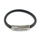 Louis Vuitton Bracelet Clip It Leather Clasp Closure Black