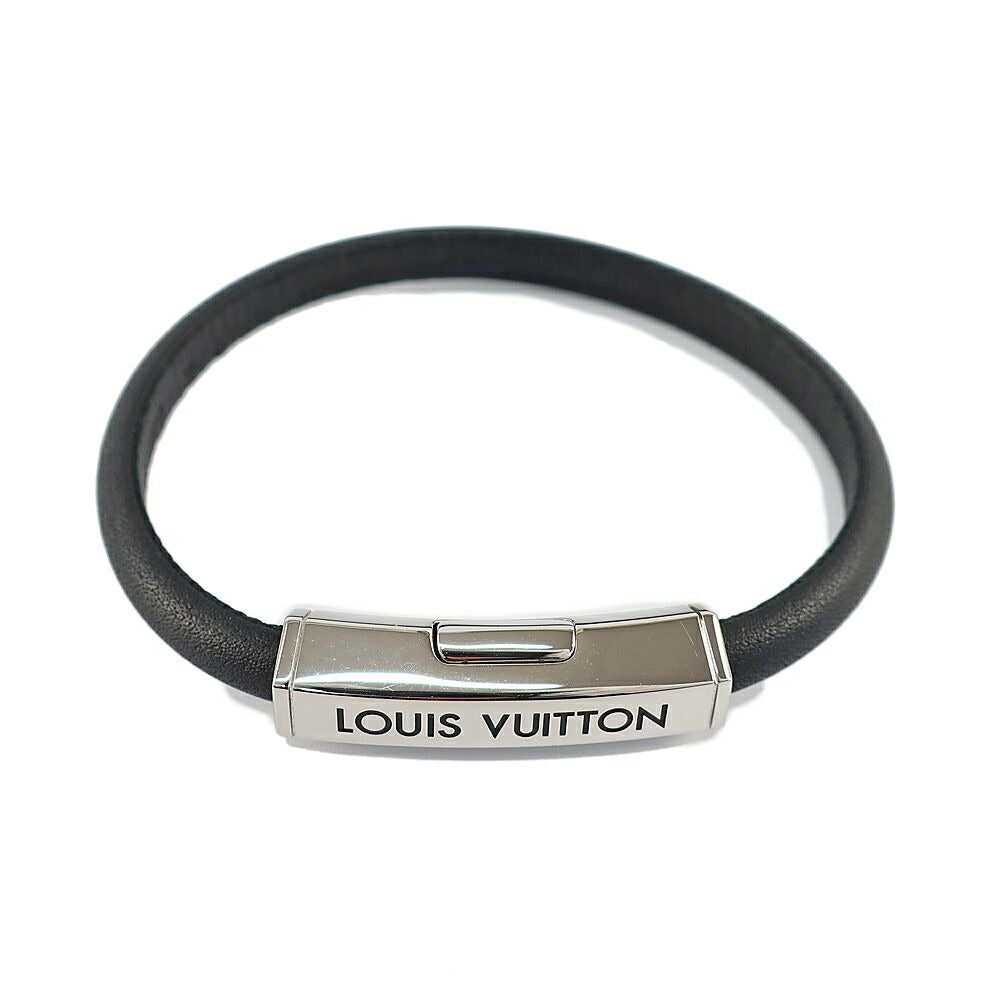 Louis Vuitton Bracelet Clip It Leather Clasp Closure Black