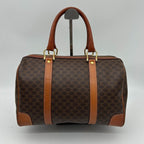 Celine Vintage Macadam Blason Pattern Triomphe Logo Leather Tote — view 2