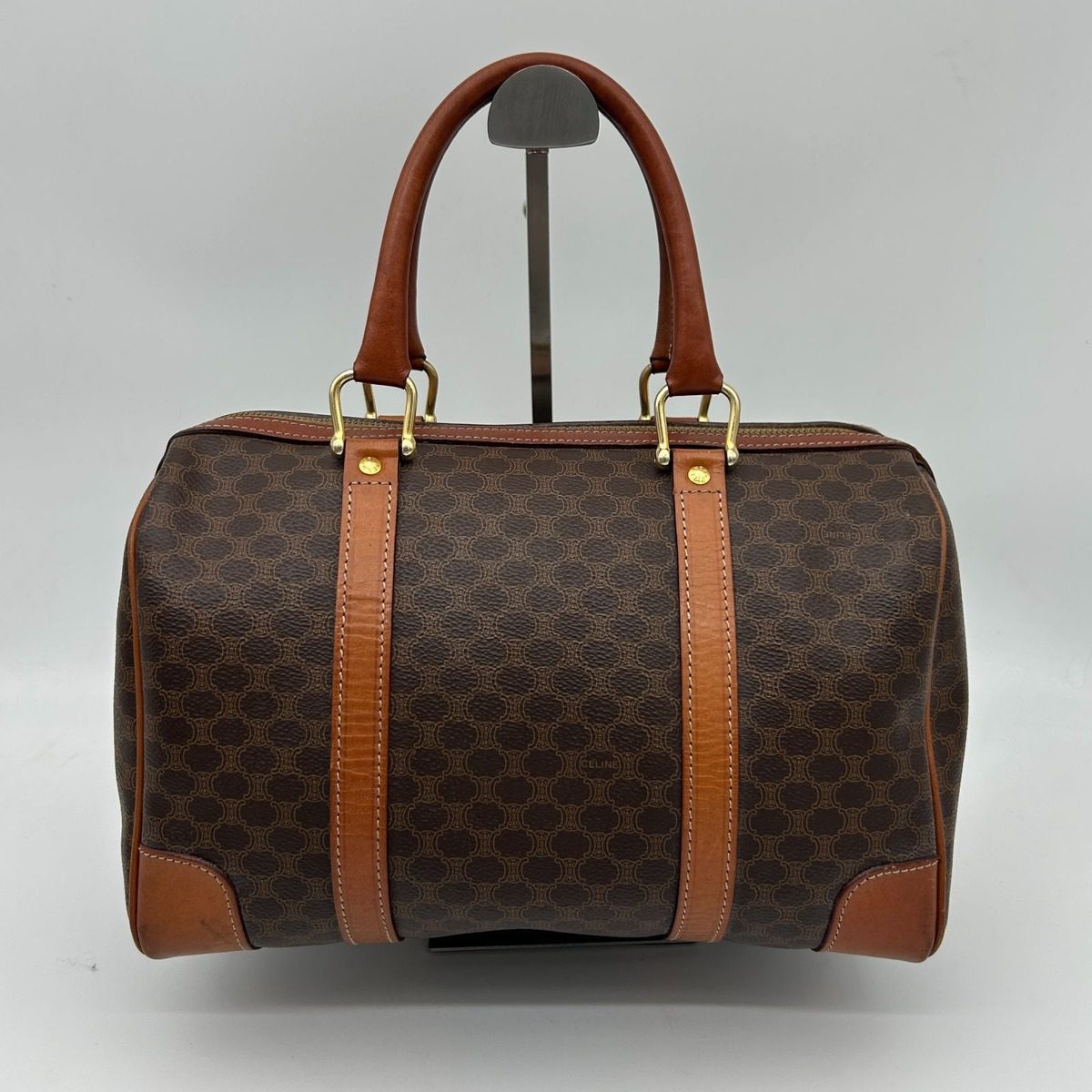 Celine Vintage Macadam Blason Pattern Triomphe Logo Leather Tote — view 2