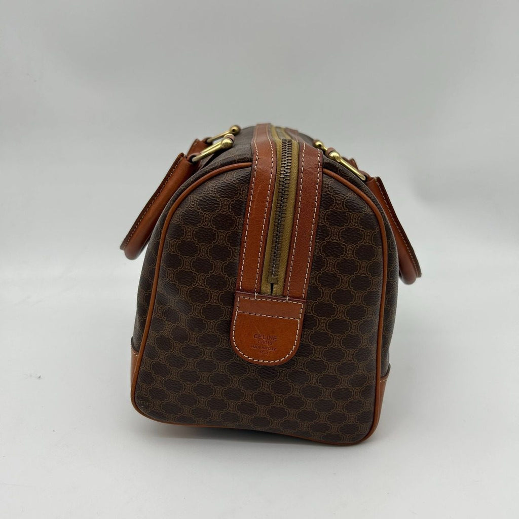 Celine Vintage Macadam Blason Pattern Triomphe Logo Leather Tote — view 4