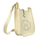 Hermes Shoulder Bag Evelyne TPM Taurillon Clemence Cream Gold — view 2