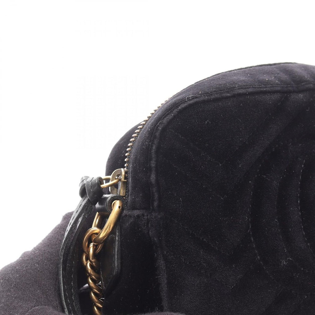 Gucci Shoulder Bag GG Marmont Quilted Black Fabric Leather — view 6