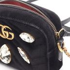 Gucci Shoulder Bag GG Marmont Quilted Black Fabric Leather — view 9