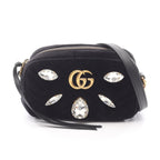 Gucci Shoulder Bag GG Marmont Quilted Black Fabric Leather