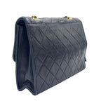 Chanel Quilted Fringe Lambskin Black Chain Shoulder Bag Gold — view 2