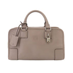 Loewe Amazona 28 Hand Bag Leather Beige Silver Gray