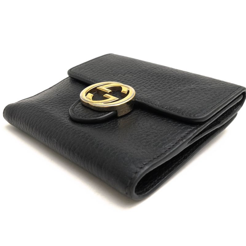 Gucci Wallet Women Leather Black Interlocking G with Coin Purse — view 3