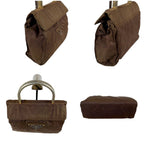 Prada Triangle Logo Top Handle Bag Handbag Tessuto Nylon Brown — view 4