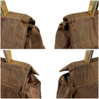 Prada Triangle Logo Top Handle Bag Handbag Tessuto Nylon Brown — view 5