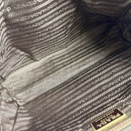 Prada Triangle Logo Top Handle Bag Handbag Tessuto Nylon Brown — view 9